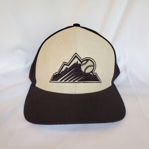 47 Brand Black Cream MLB Colorado Rockies Snapback Mountain‎ Logo- Hat Cap